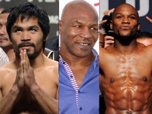 MIke Tyson Manny Pacquiao Floyd Mayweather Jr.,